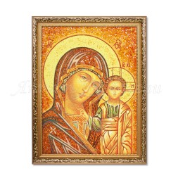 Икона-картина &quot;БМ Казанская&quot; из Янтаря