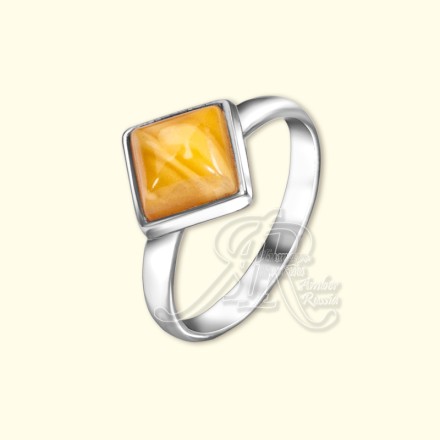 Кольцо &quot;Геометрия&quot; Посеребрение c Янтарем купить