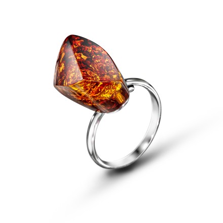 Кольцо &quot;Энергия&quot; Посеребрение с Янтарем купить