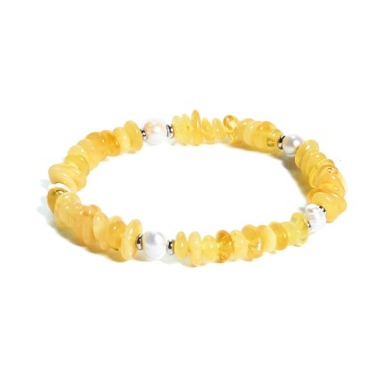 Браслет &quot;Дуэт&quot; из Янтаря и жемчуга купить