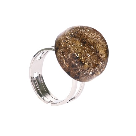 Кольцо &quot;Диск&quot; из Янтаря и юв.сплава купить