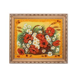 Картина &quot;Маки&quot; из Янтаря