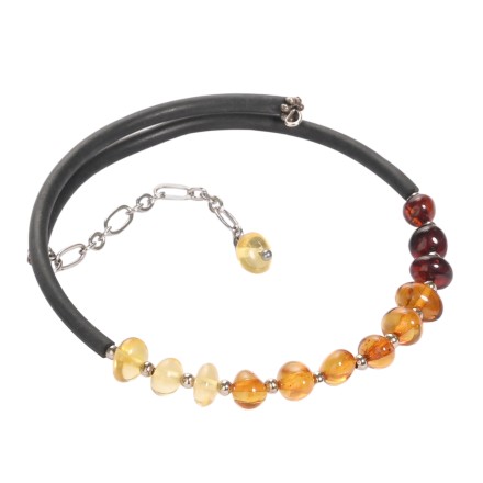 Комплект: браслеты м+ж на струне с янтарем купить