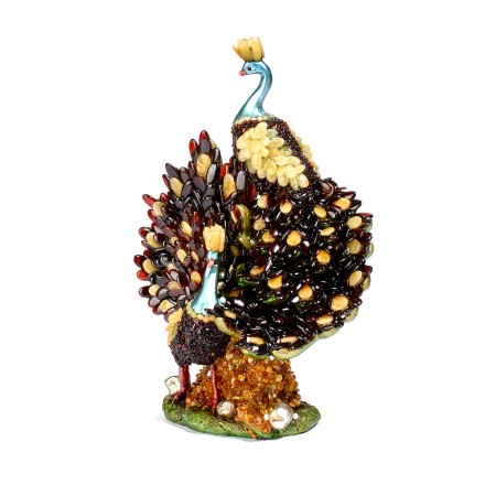 Павлины на подставке Янтарь/полистоун купить