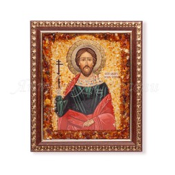 Икона &quot;cв.Феодот(Богдан)&quot; с Янтарем