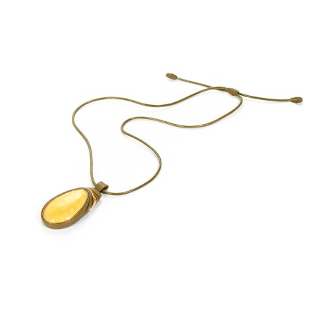 Колье &quot;Дуэт&quot; из Янтаря и нат кожи купить