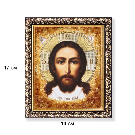 Икона &quot;Спас Нерукотворный&quot; с Янтарем купить