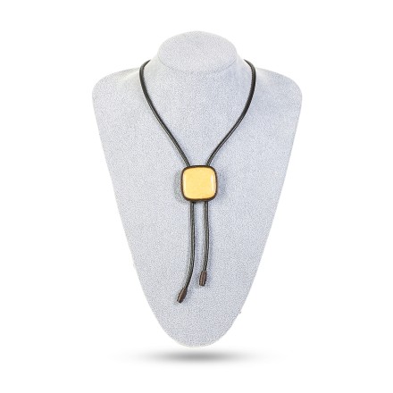 Колье &quot;Дуэт&quot; из Янтаря и нат кожи купить