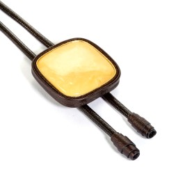 Колье &quot;Дуэт&quot; из Янтаря и нат кожи