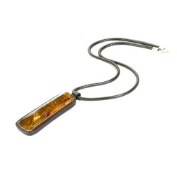 Колье &quot;Дуэт&quot; из Янтаря и нат кожи