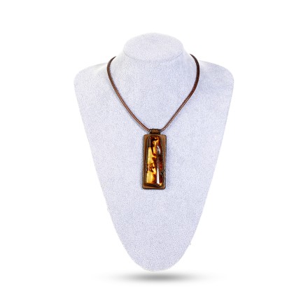 Колье &quot;Дуэт&quot; из Янтаря и нат кожи купить